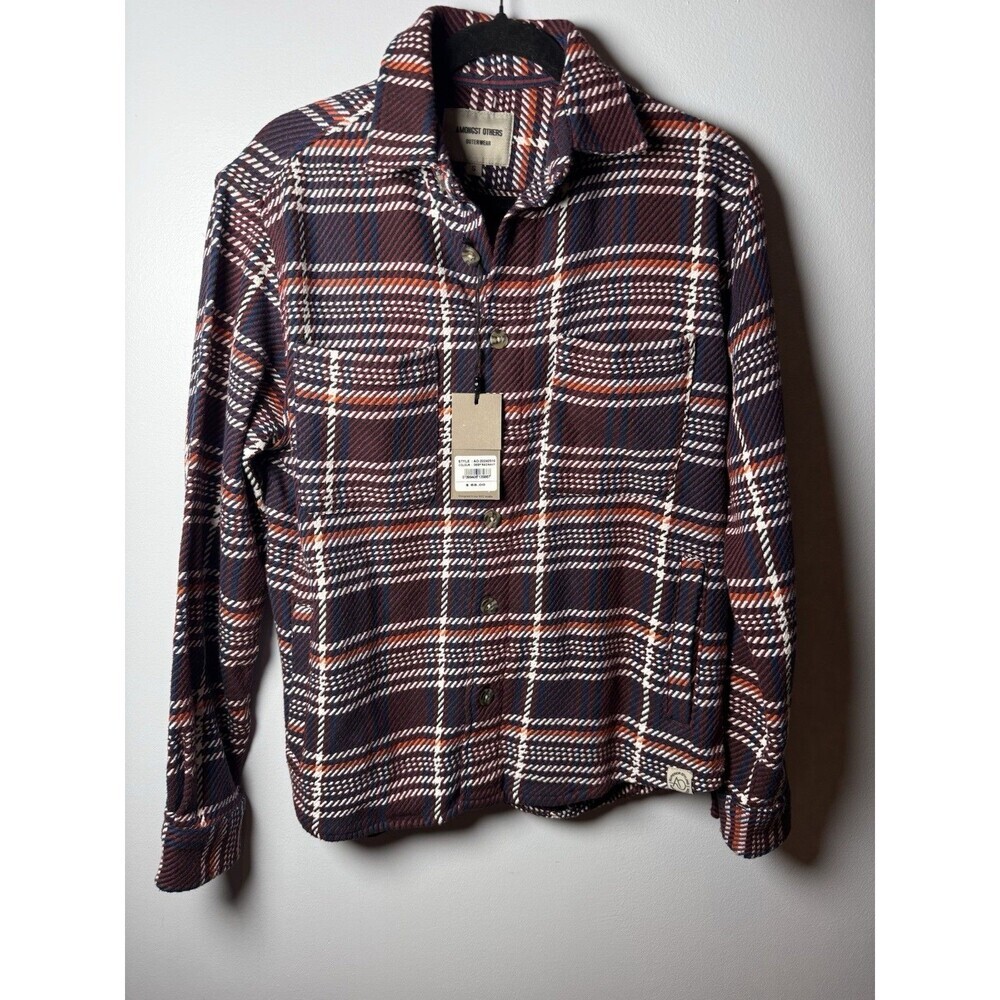 Amongst Others Deep Red Textured Button Down Casual Shirt Men’s Size Small NWT